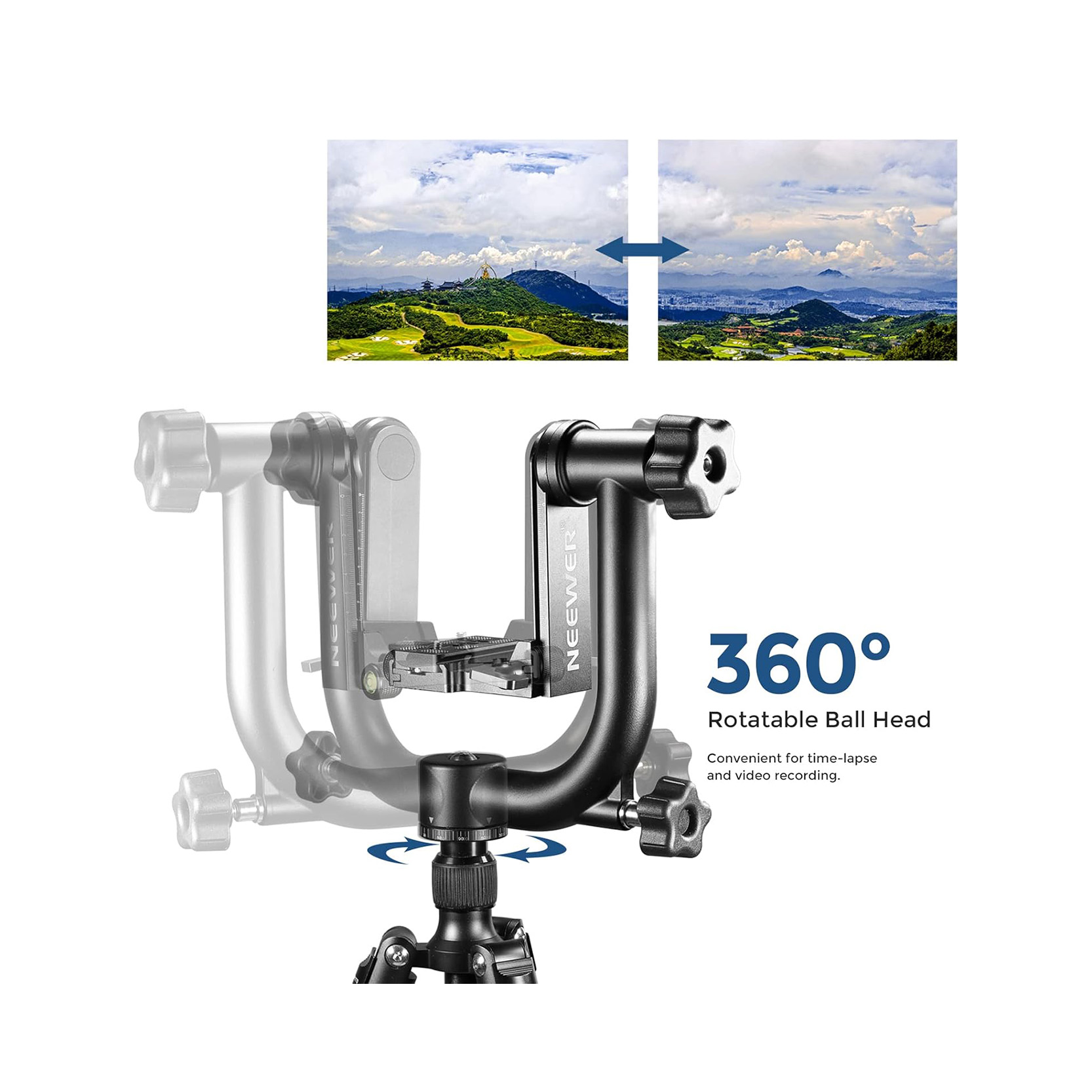 Neewer 360 Degree Panoramic Gimbal Tripod Head - Image 7